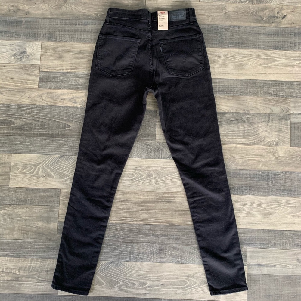 Levi’s 721 8 Long High Rise Skinny Destroyed Black Jeans - Picture 12 of 16